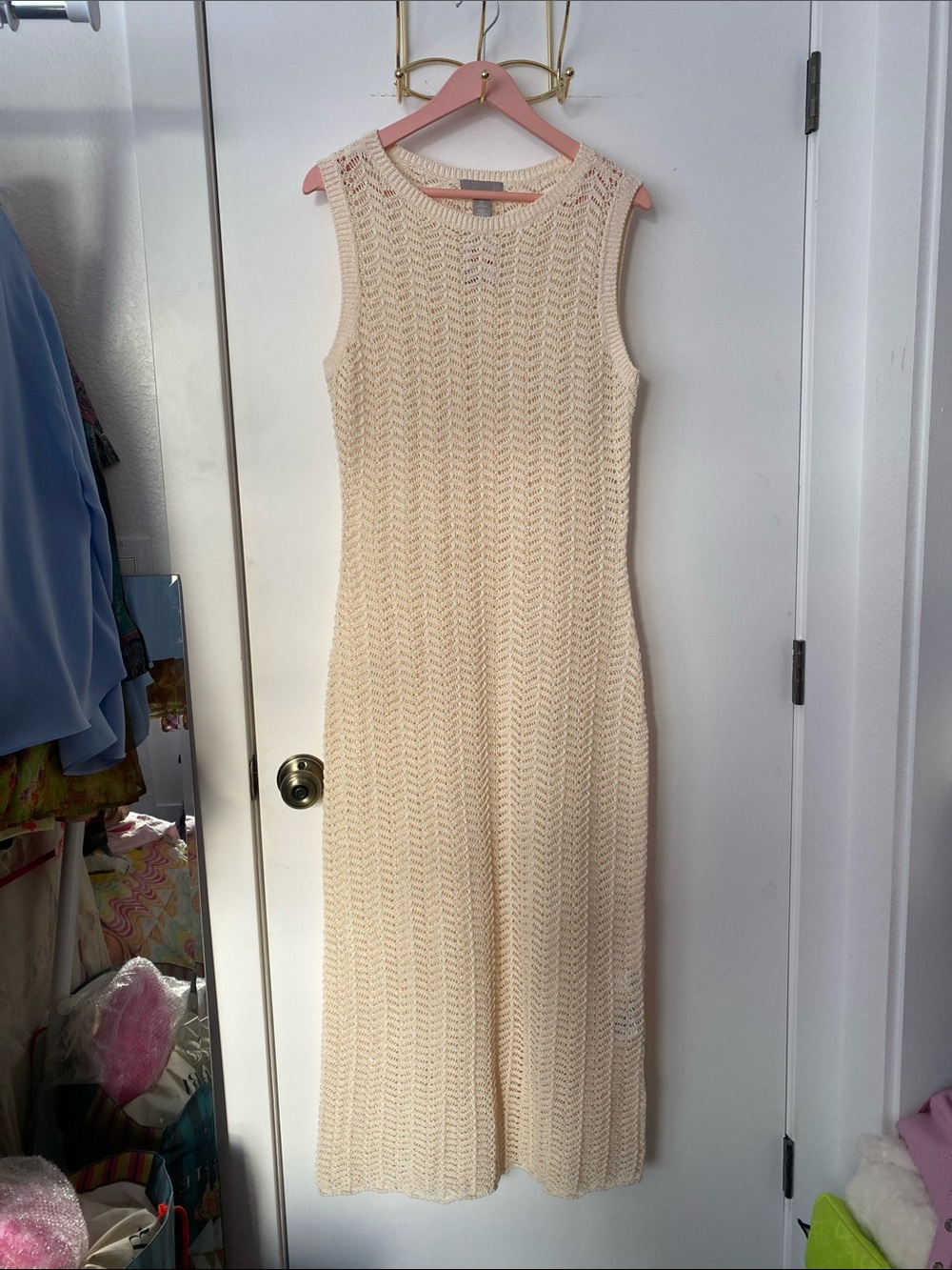 H&M Cream Sleeveless Knit Maxi Dress NWT! 🍦